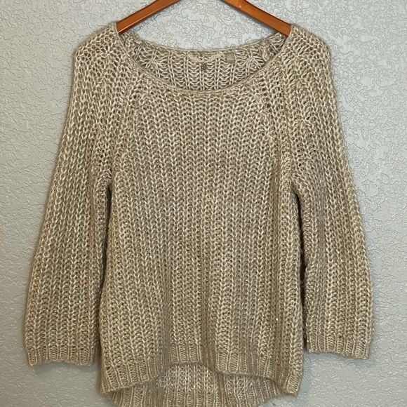 Anthropologie Knitted and Knotted Sunstitch Sequined Sweater M - Picture 2 of 6